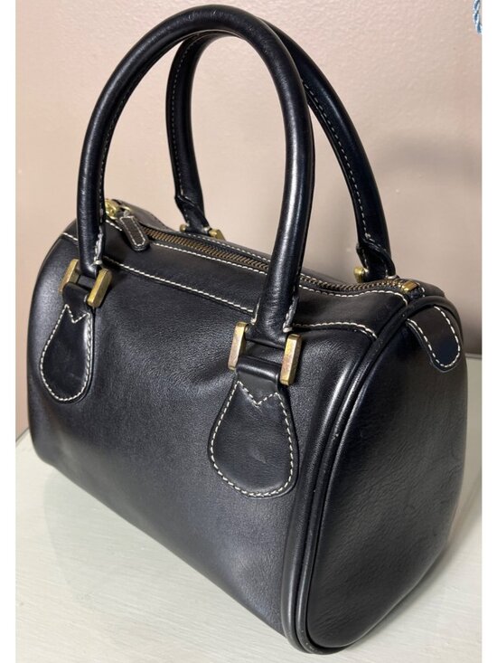 J Crew Handbags - J Crew Leather Black Satchel Small 8.5x5 Top Handles Structured Roomy Bag Purse